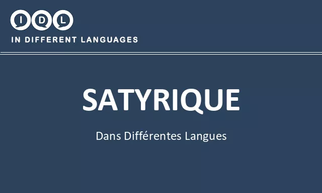 Satyrique dans différentes langues - Image