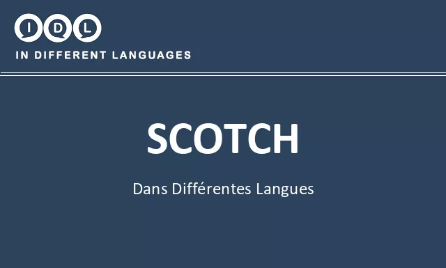 Scotch dans différentes langues - Image