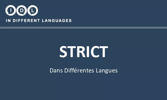 Strict dans différentes langues - Image