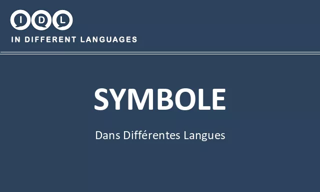 Symbole dans différentes langues - Image