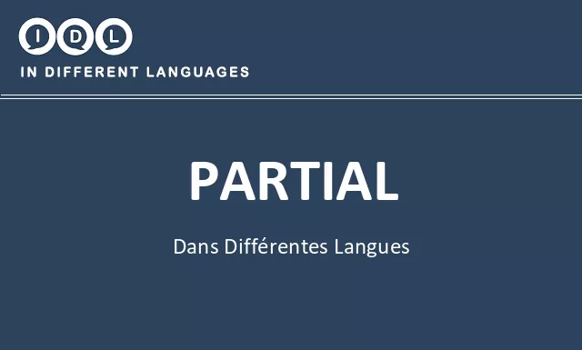 Partial dans différentes langues - Image