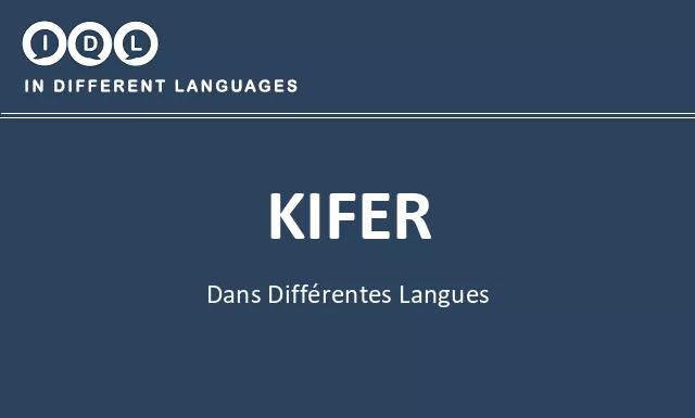 Kifer dans différentes langues - Image
