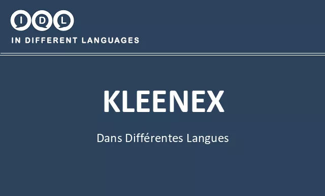 Kleenex dans différentes langues - Image