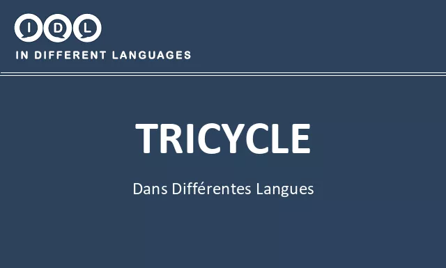 Tricycle dans différentes langues - Image