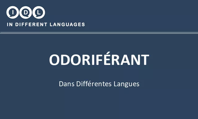 Odoriférant dans différentes langues - Image