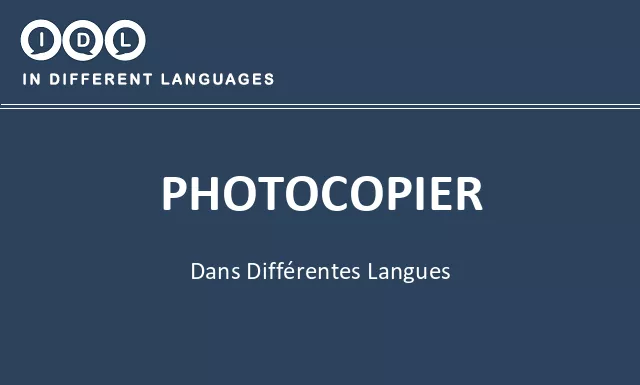 Photocopier dans différentes langues - Image