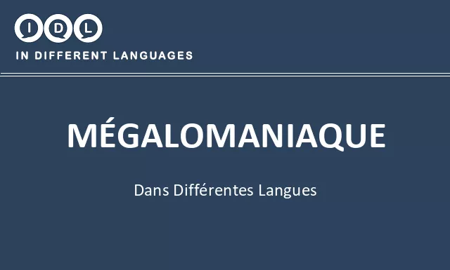 Mégalomaniaque dans différentes langues - Image