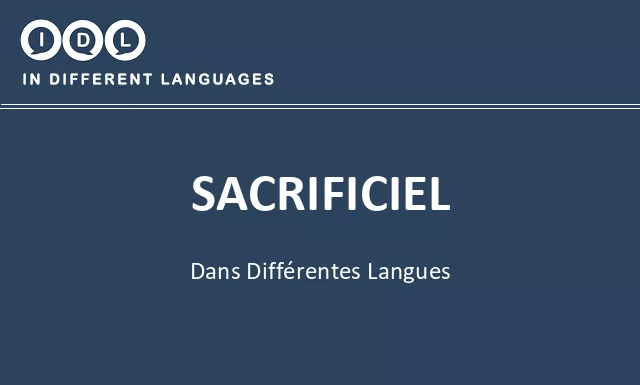 Sacrificiel dans différentes langues - Image