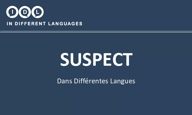 Suspect dans différentes langues - Image