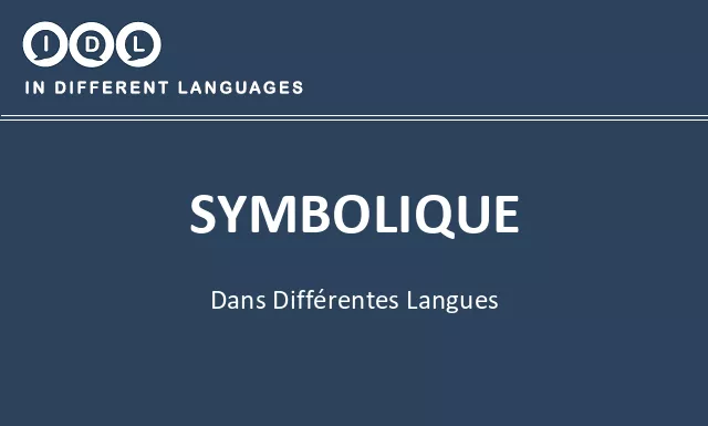 Symbolique dans différentes langues - Image