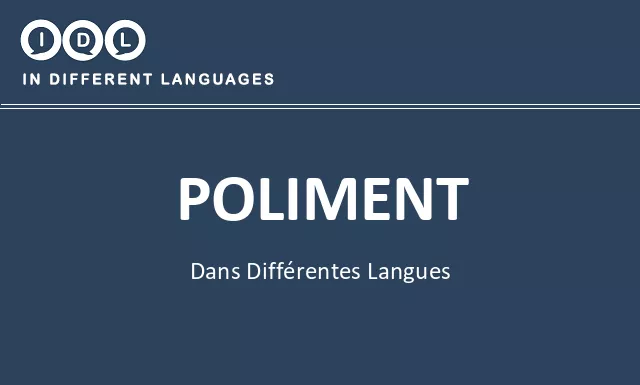 Poliment dans différentes langues - Image