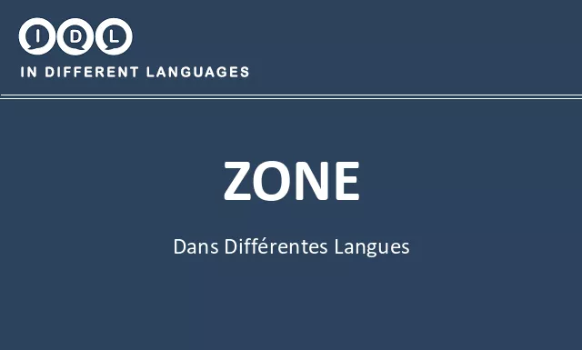 Zone dans différentes langues - Image