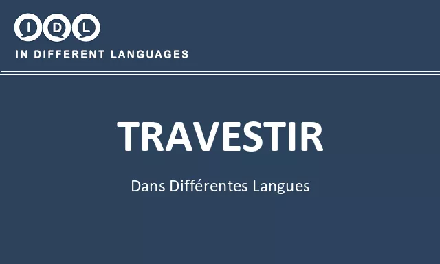 Travestir dans différentes langues - Image