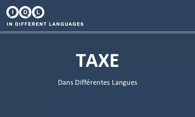 Taxe dans différentes langues - Image