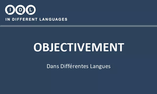 Objectivement dans différentes langues - Image