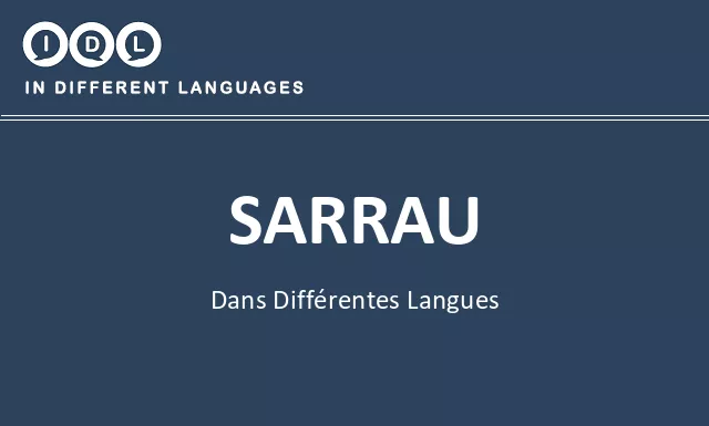 Sarrau dans différentes langues - Image