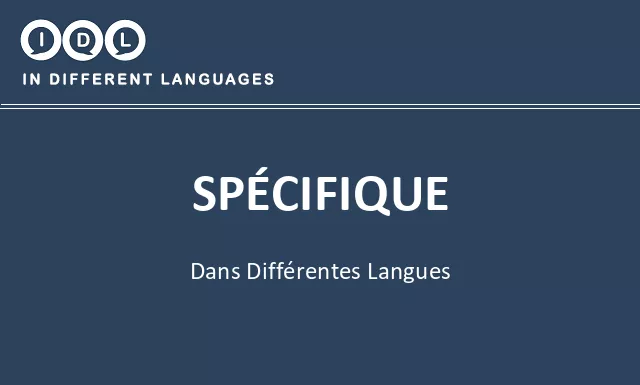 Spécifique dans différentes langues - Image