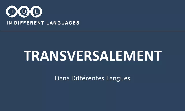 Transversalement dans différentes langues - Image