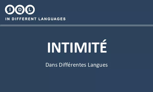 Intimité dans différentes langues - Image