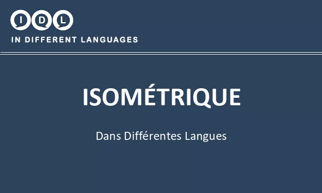 Isométrique dans différentes langues - Image