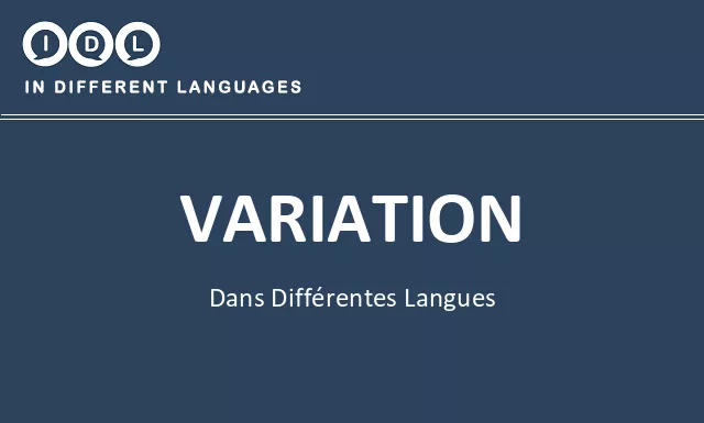 Variation dans différentes langues - Image