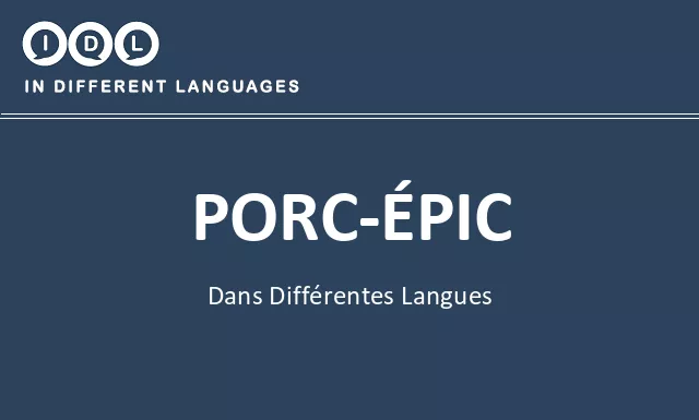 Porc-épic dans différentes langues - Image