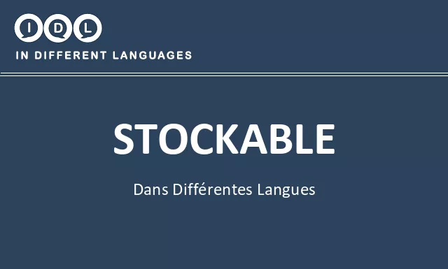 Stockable dans différentes langues - Image