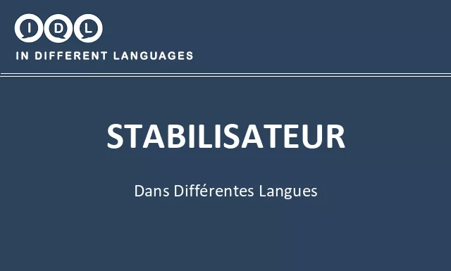 Stabilisateur dans différentes langues - Image