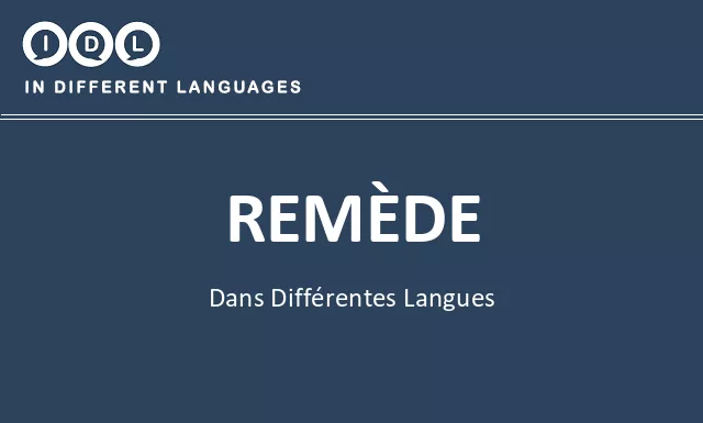 Remède dans différentes langues - Image