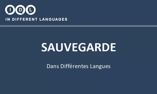 Sauvegarde dans différentes langues - Image