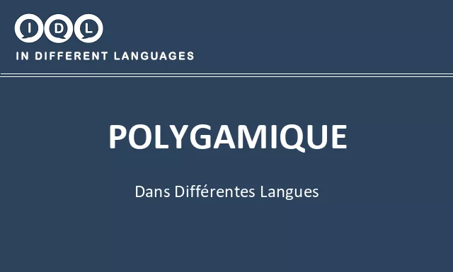 Polygamique dans différentes langues - Image