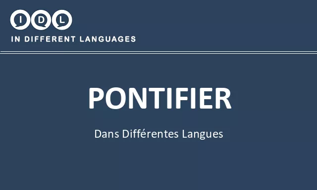 Pontifier dans différentes langues - Image