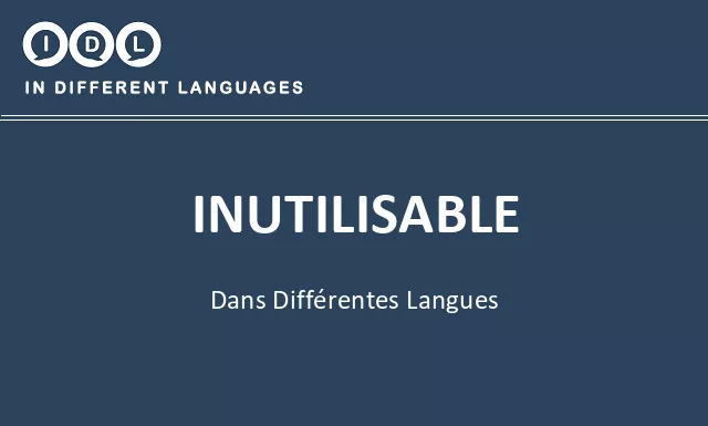 Inutilisable dans différentes langues - Image