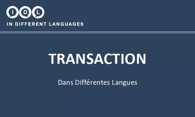 Transaction dans différentes langues - Image