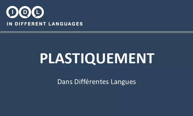 Plastiquement dans différentes langues - Image