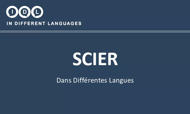 Scier dans différentes langues - Image