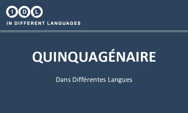 Quinquagénaire dans différentes langues - Image