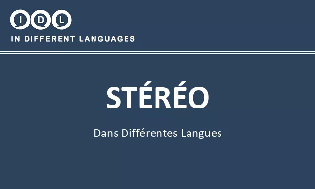 Stéréo dans différentes langues - Image