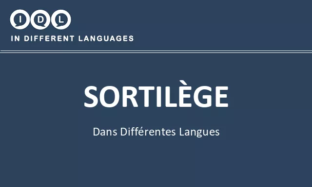 Sortilège dans différentes langues - Image