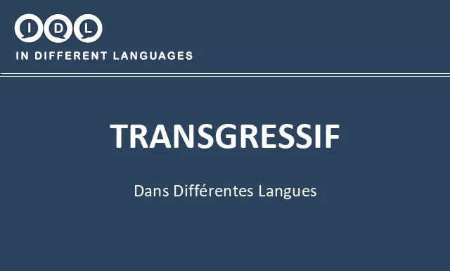 Transgressif dans différentes langues - Image