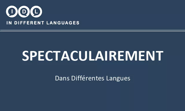 Spectaculairement dans différentes langues - Image