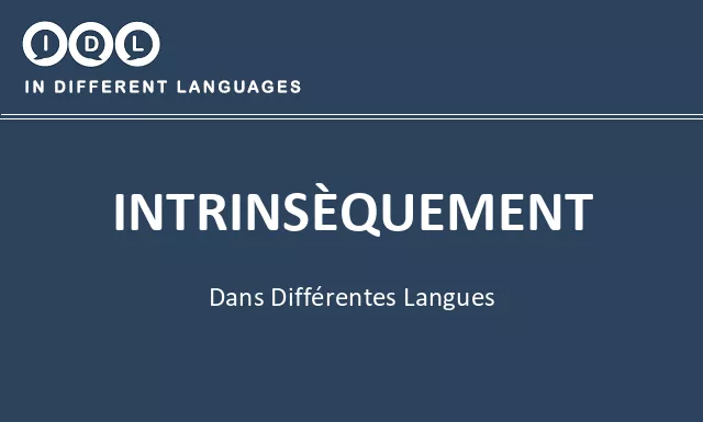 Intrinsèquement dans différentes langues - Image