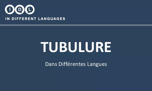 Tubulure dans différentes langues - Image