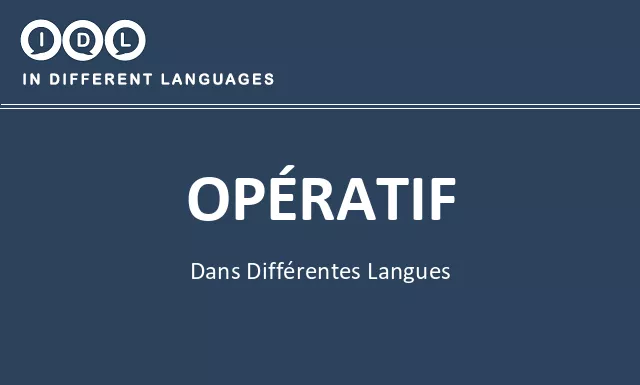Opératif dans différentes langues - Image