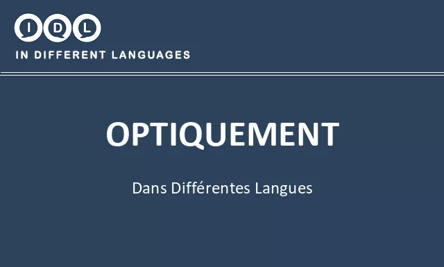 Optiquement dans différentes langues - Image