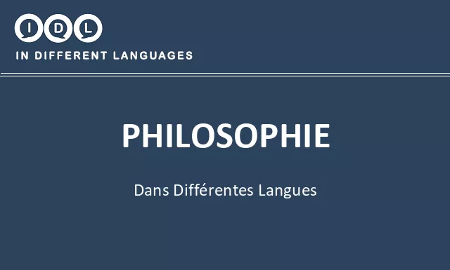 Philosophie dans différentes langues - Image