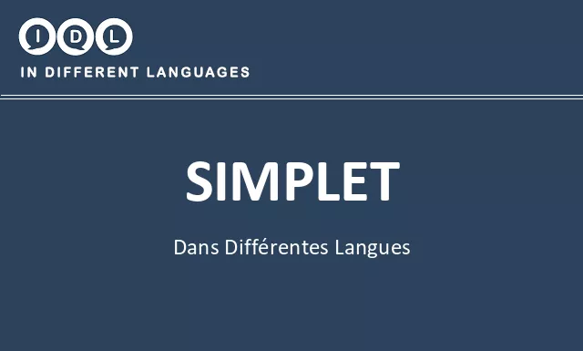 Simplet dans différentes langues - Image