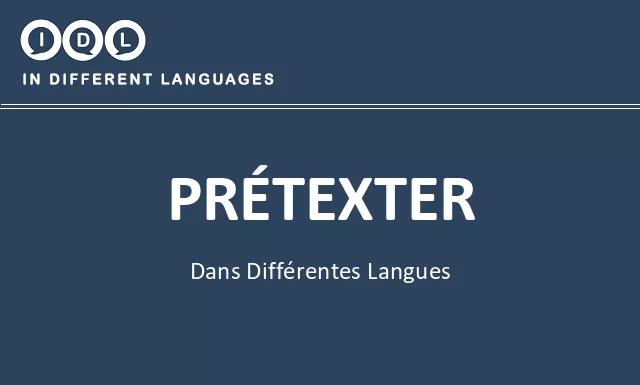 Prétexter dans différentes langues - Image