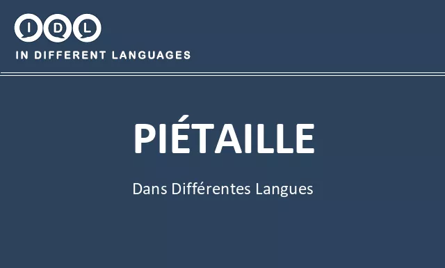 Piétaille dans différentes langues - Image