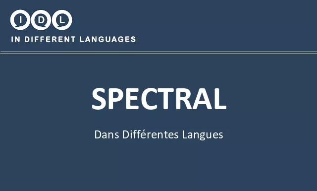 Spectral dans différentes langues - Image